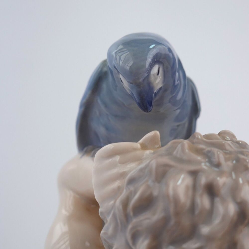 Royal Copenhagen Faun Pan Holding A Large Parrot #752 Vintage - Picture 16 of 16